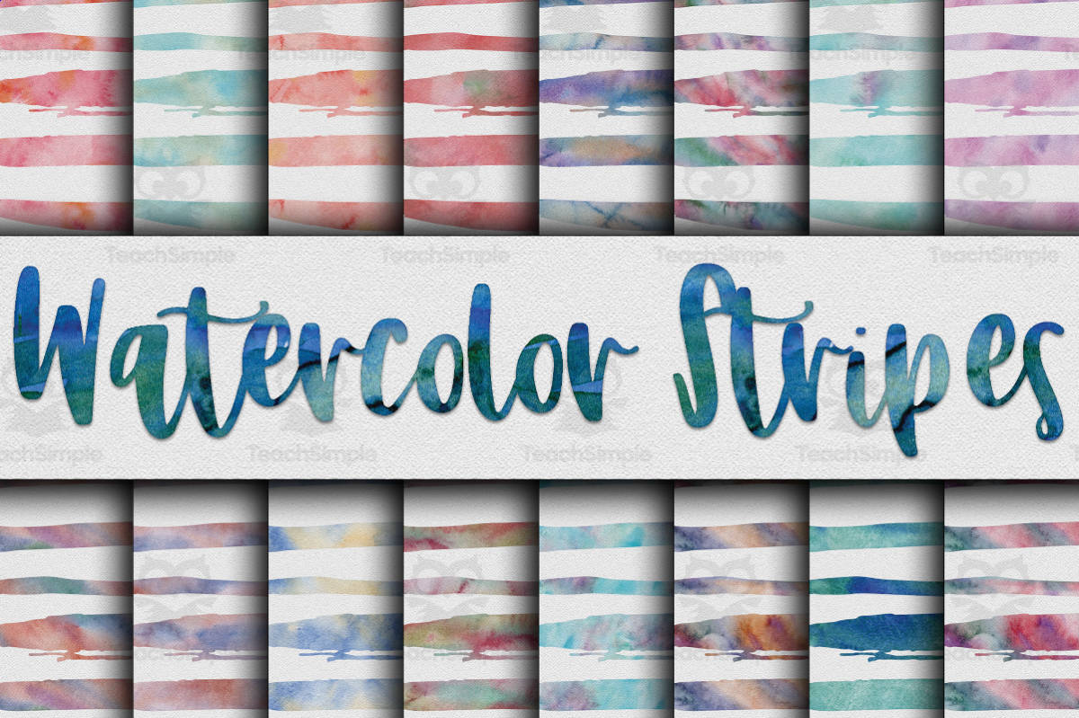 An educational teaching resource from OldMarket entitled Digital Paper: Watercolor Stripes downloadable at Teach Simple.