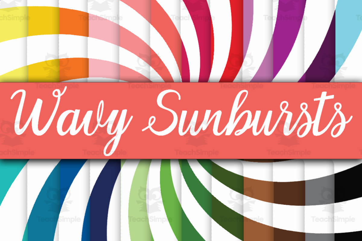 An educational teaching resource from OldMarket entitled Digital Paper: Wavy Sunbursts downloadable at Teach Simple.