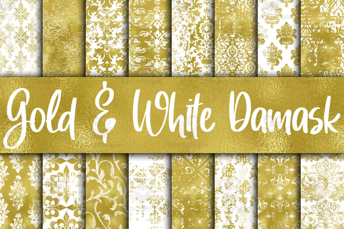 An educational teaching resource from OldMarket entitled Digital Paper:Gold and White Damask downloadable at Teach Simple.