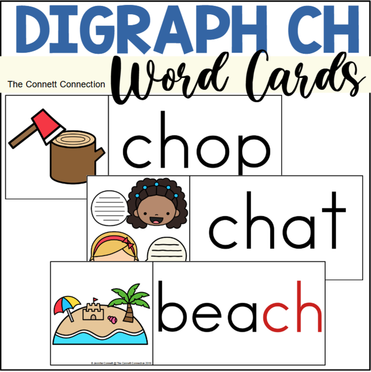 An educational teaching resource from The Connett Connection entitled Digraph CH Word Wall Cards downloadable at Teach Simple.