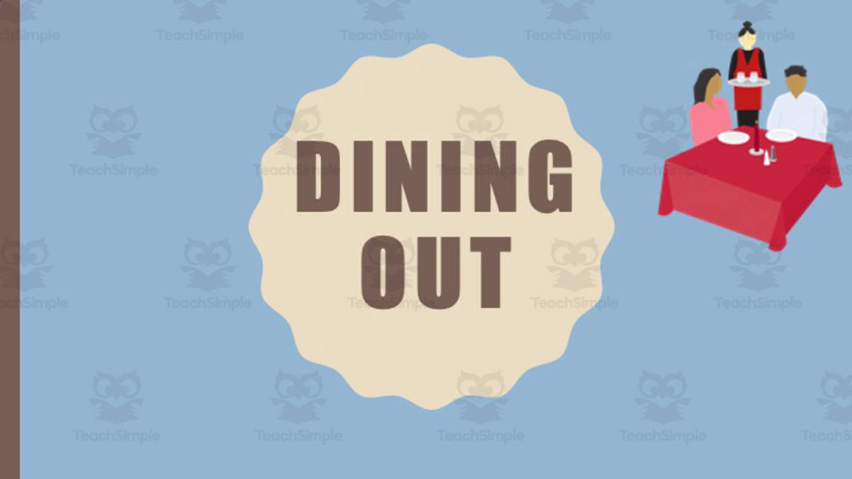 An educational teaching resource from Golden Promise entitled Dining Out Role Play Activity downloadable at Teach Simple.