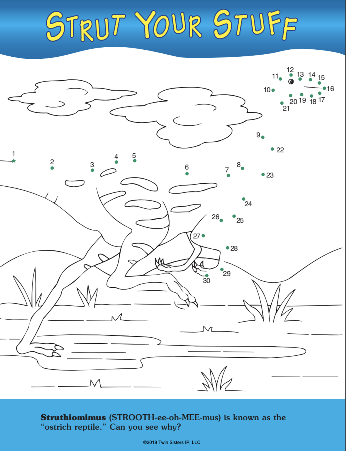 An educational teaching resource from Twin Sisters Digital Media entitled Dinosaur Dot-to-Dots: Volume 2 Activity Book downloadable at Teach Simple.