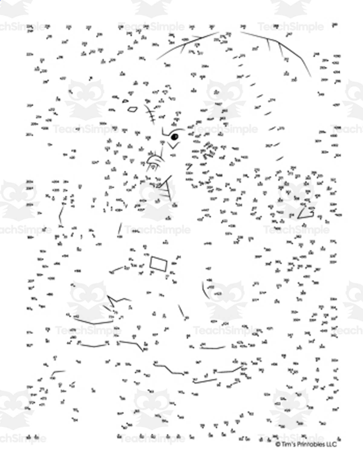 An educational teaching resource from Tim's Printables entitled Dinosaur Pirate Extreme Connect the Dots / Dot-to-Dot PDF downloadable at Teach Simple.