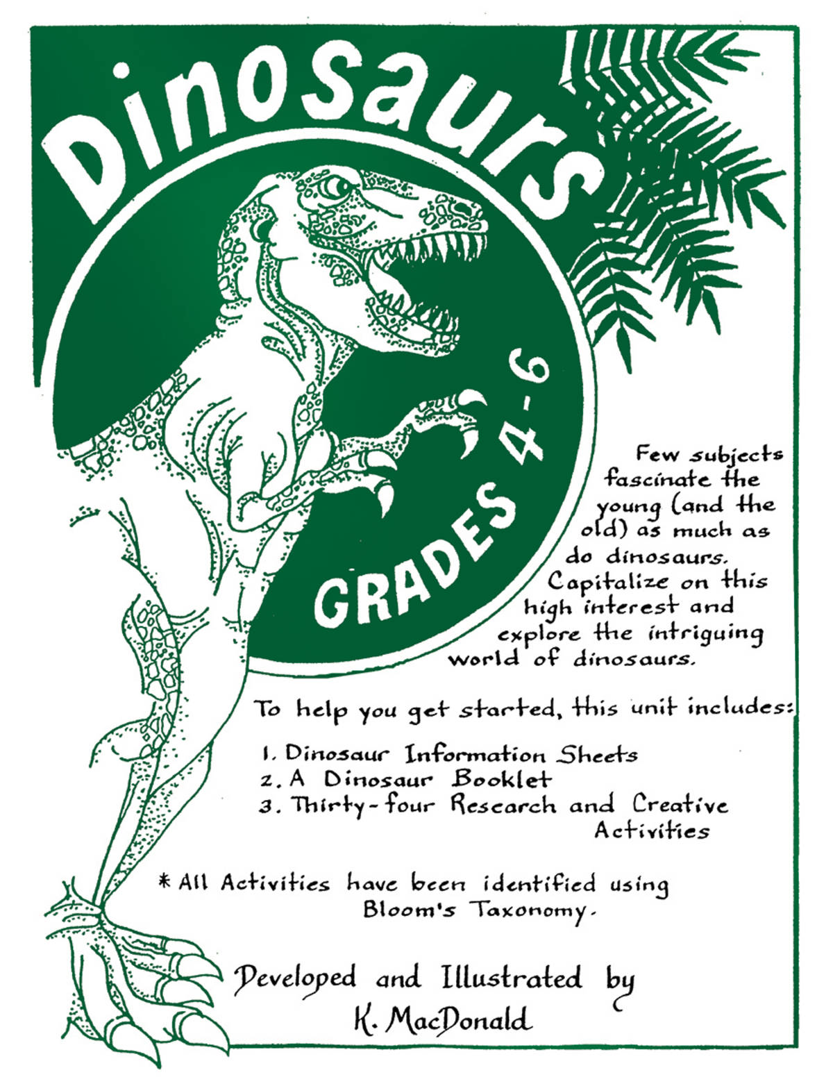 An educational teaching resource from Classroom Complete Press entitled DINOSAURS Gr. 4-6 downloadable at Teach Simple.