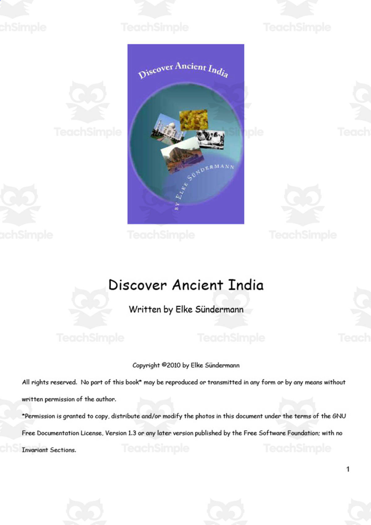 An educational teaching resource from Anyone Can Learn entitled Discover Ancient India eBook downloadable at Teach Simple.