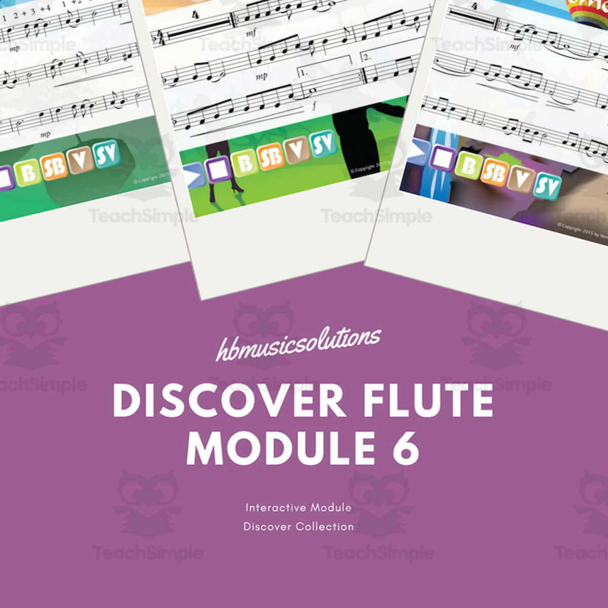 An educational teaching resource from Hbmusicsolutions's Shop entitled Discover Flute 6 - Interactive Instrumental Music Activity downloadable at Teach Simple.