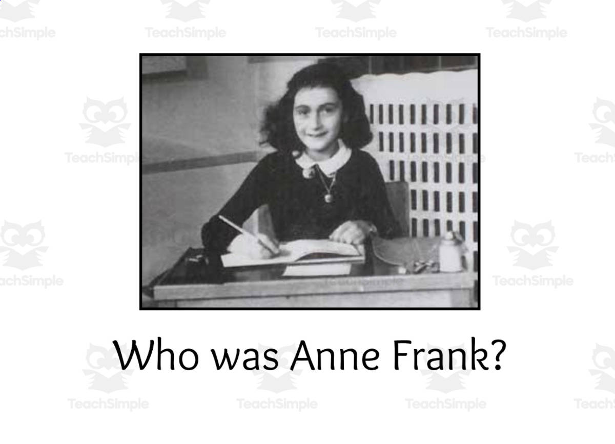 An educational teaching resource from Elementary Resources 4 U entitled Discovering Anne Frank: A PowerPoint Journey downloadable at Teach Simple.