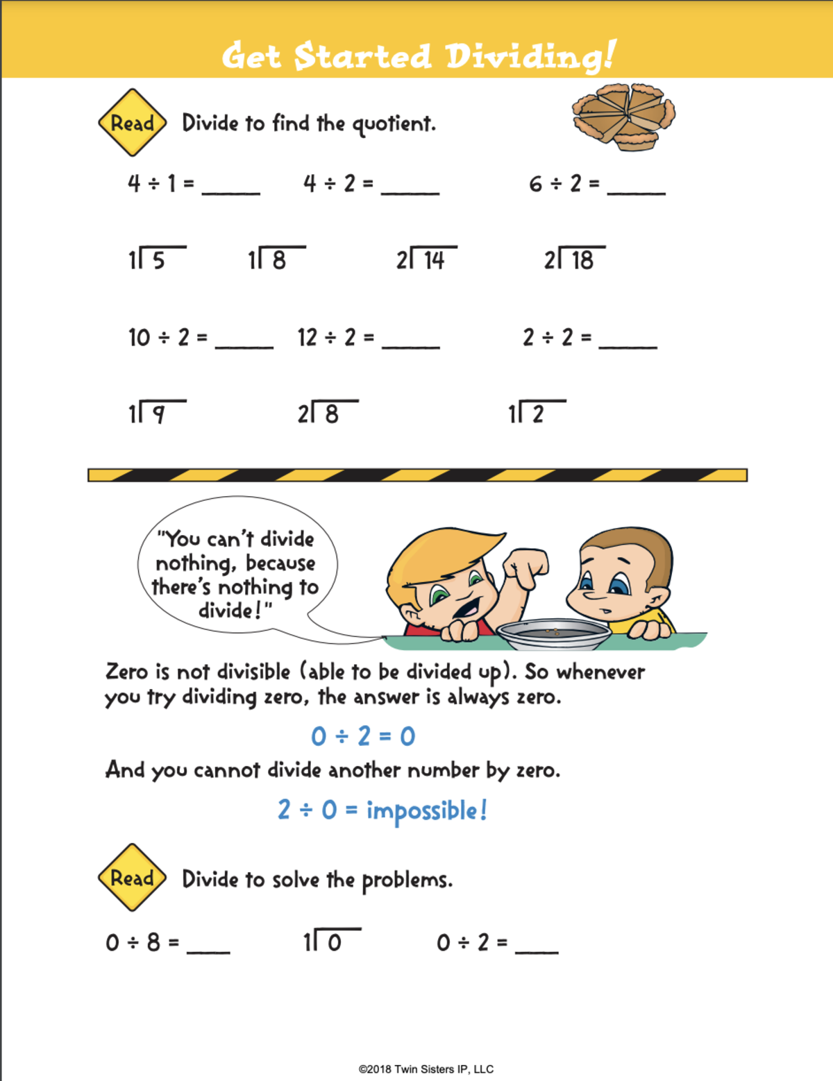 An educational teaching resource from Twin Sisters Digital Media entitled Division Review Printable Workbook downloadable at Teach Simple.