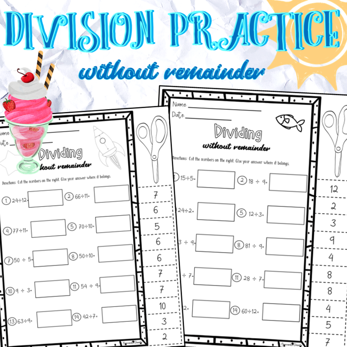 An educational teaching resource from Soumara Siddiqui entitled Division without remainder downloadable at Teach Simple.