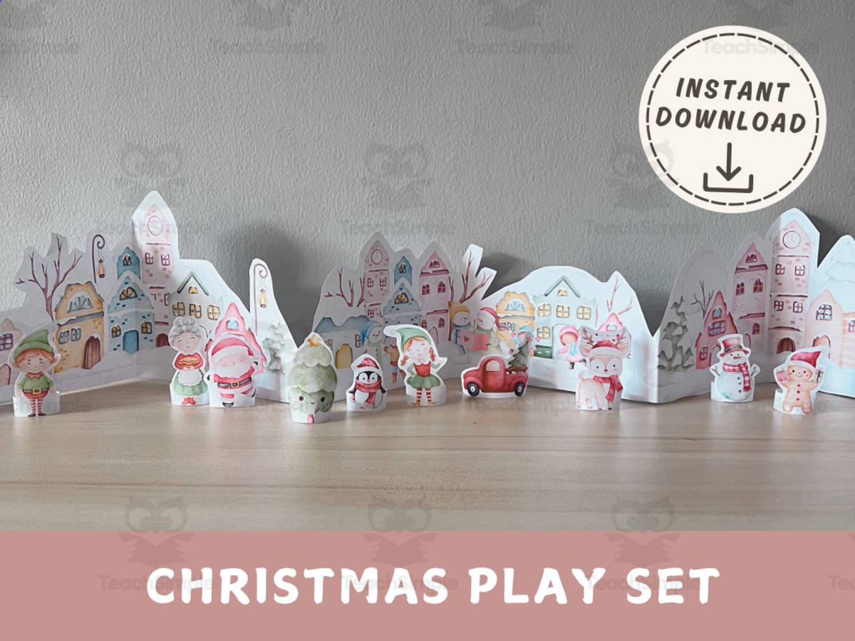 An educational teaching resource from Jenstrokeandstyle entitled DIY Christmas Decor, Puppet and Play set downloadable at Teach Simple.