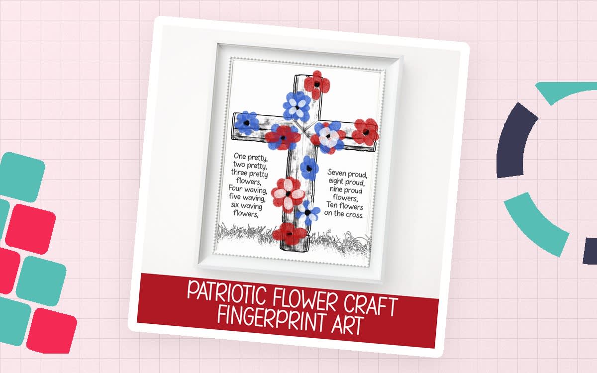 An educational teaching resource from Forever June Digital Design entitled DIY Veterans Poster, Remembrance Day Crafts, Patriotic Handprint Art downloadable at Teach Simple.