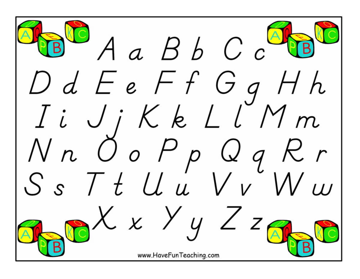 An educational teaching resource from Have Fun Teaching entitled D'Nealian Alphabet Letter Poster downloadable at Teach Simple.
