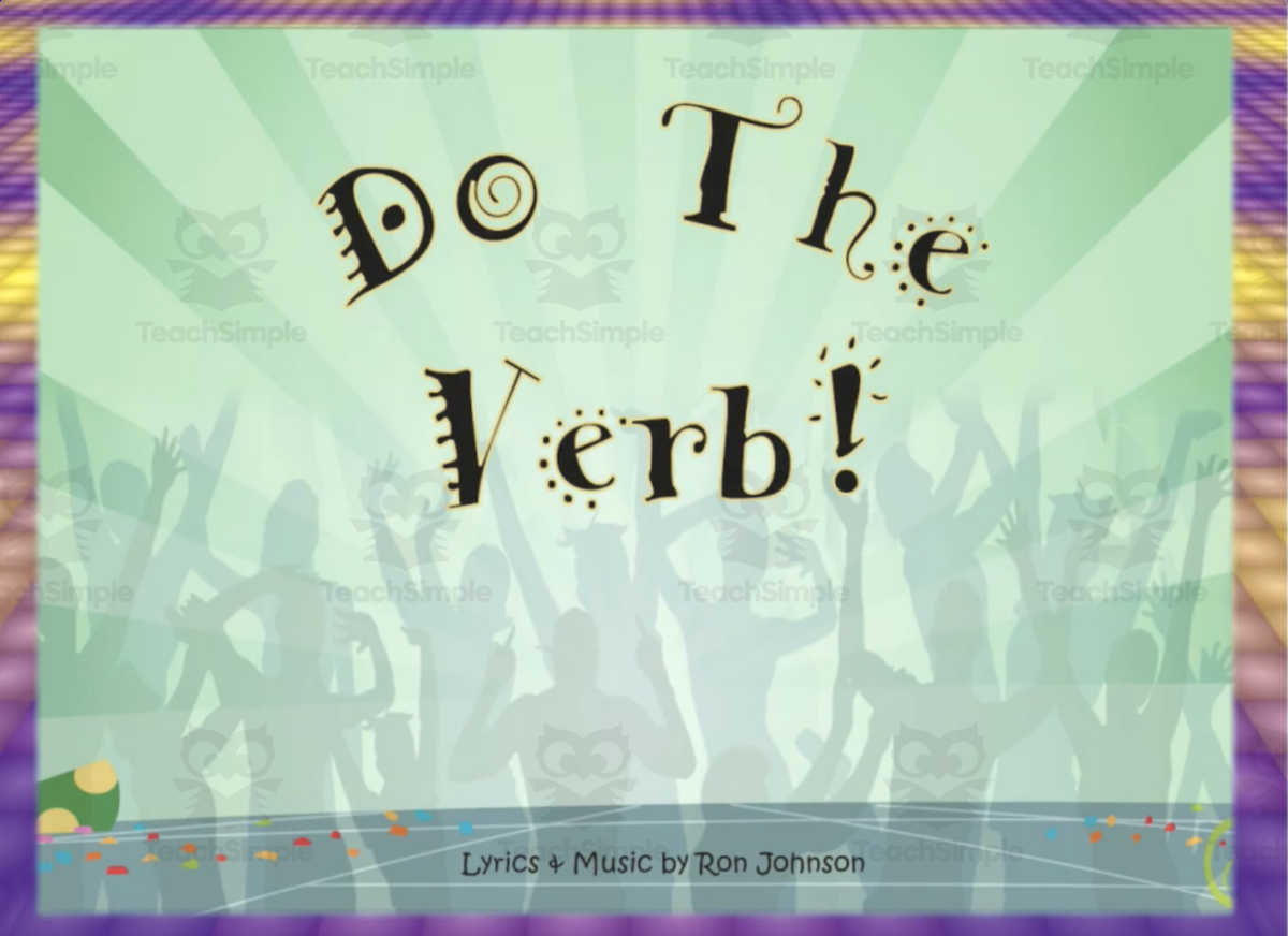 An educational teaching resource from MathDog Media entitled "Do The Verb" Language Arts Song downloadable at Teach Simple.