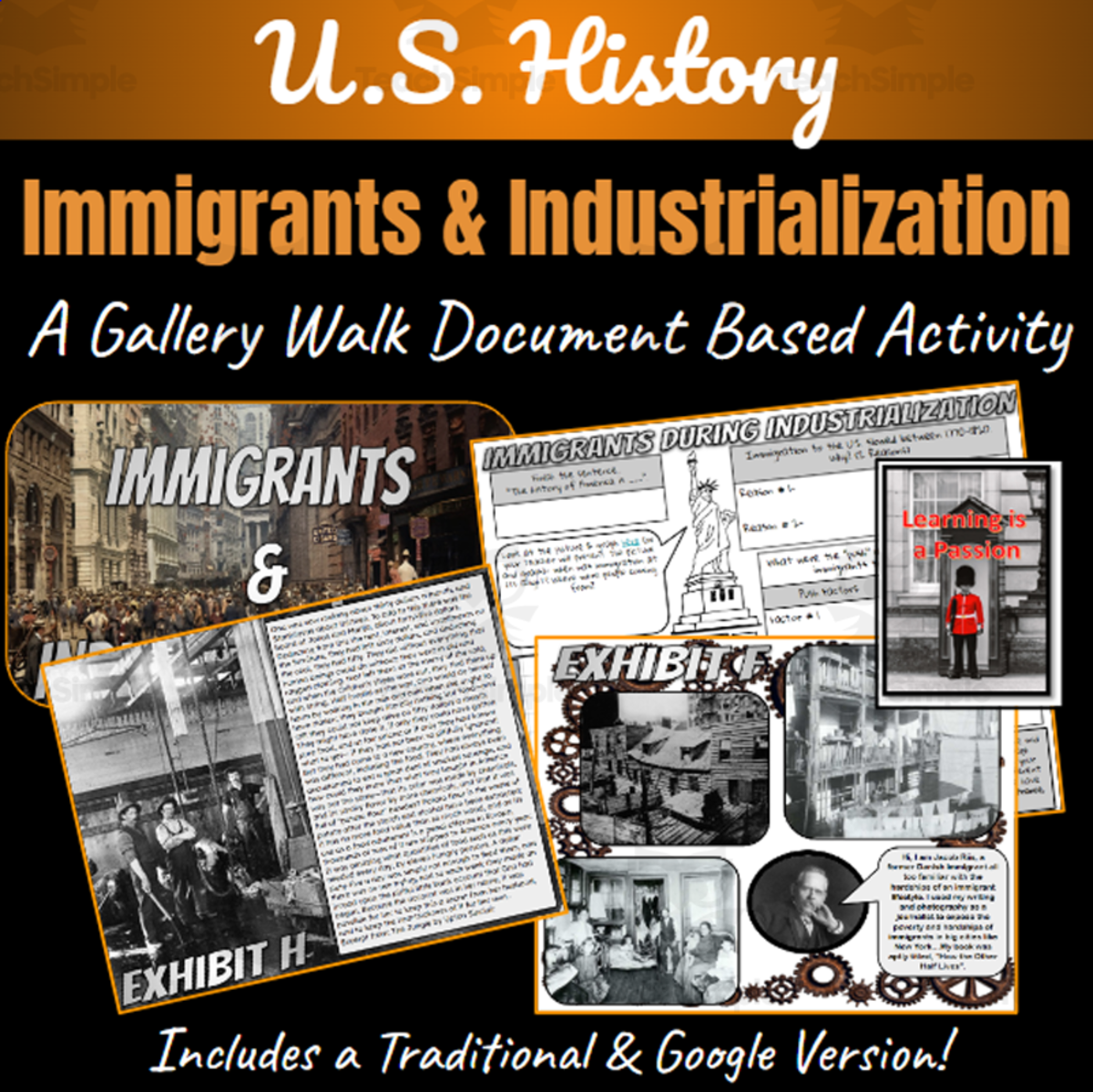 An educational teaching resource from Learning is a Passion entitled Document Based Gallery Walk: Immigration & Industrialization downloadable at Teach Simple.