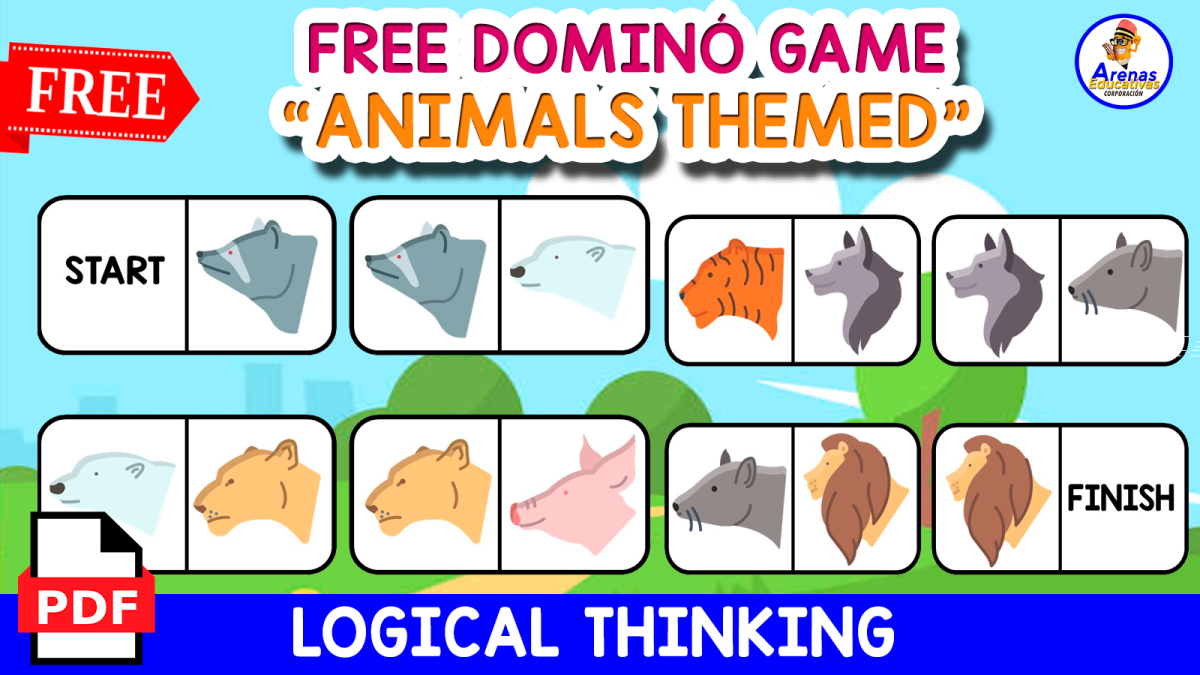 An educational teaching resource from EDITORIAL LAURA EDUCA entitled DOMINÓ GAME OF ANIMALS | Free Resource downloadable at Teach Simple.