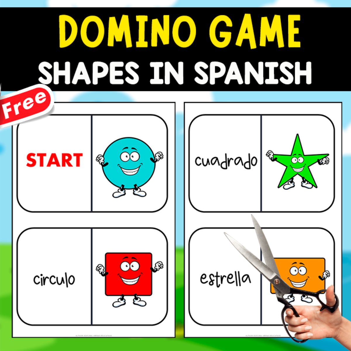 An educational teaching resource from EDITORIAL LAURA EDUCA entitled DOMINÓ GAME OF SHAPES | IN SPANISH downloadable at Teach Simple.