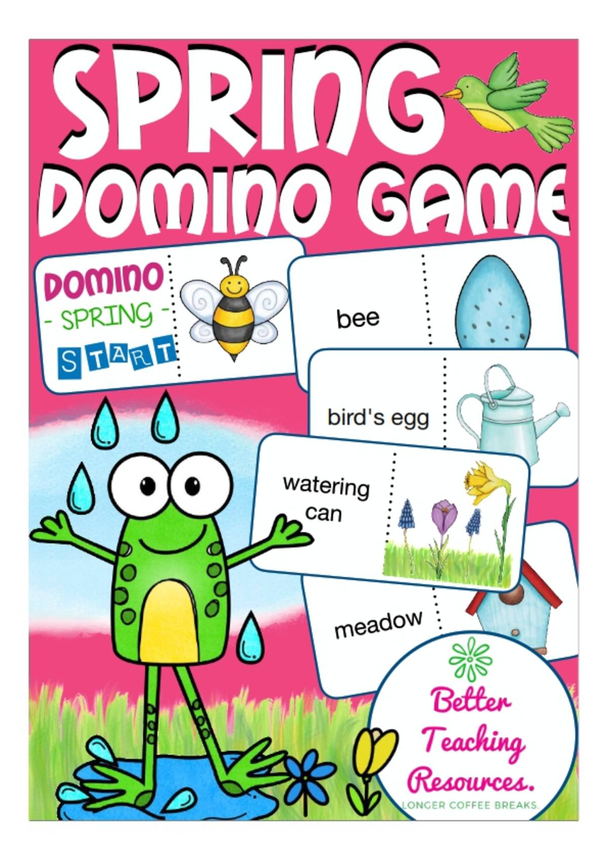 An educational teaching resource from Better Teaching Resources entitled Dominoes: Spring downloadable at Teach Simple.