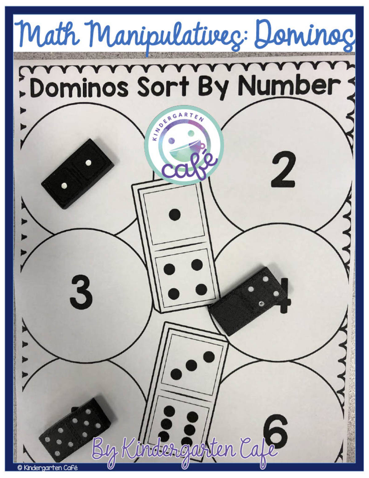 An educational teaching resource from Kindergarten Cafe entitled Dominos Math Manipulatives | Matching & Sorting Printables downloadable at Teach Simple.