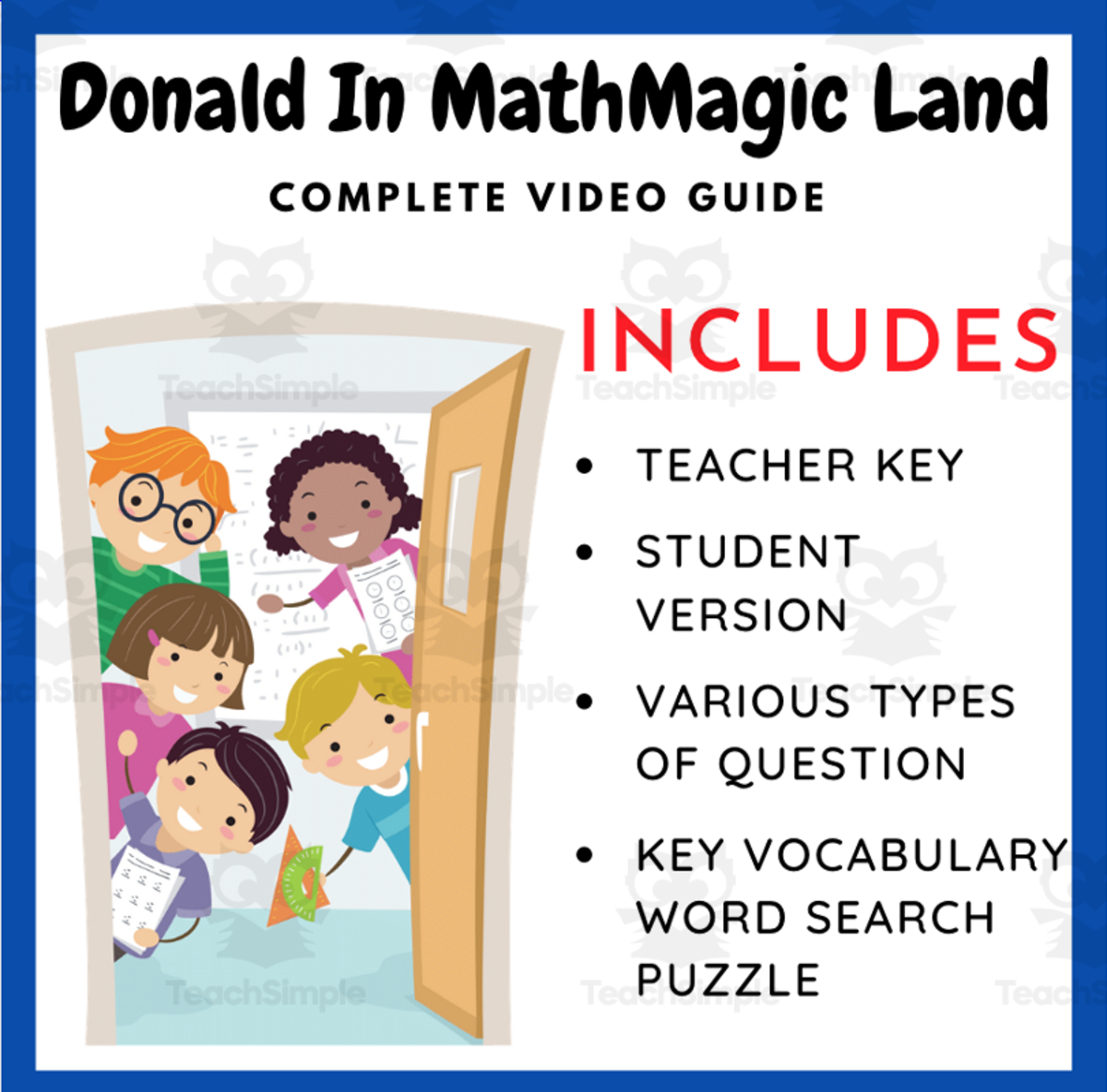 An educational teaching resource from EduPal Learning entitled Donald in Mathmagic Land: Video Worksheet & Word Search (Bundle) downloadable at Teach Simple.