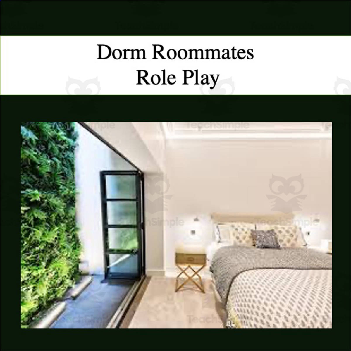 An educational teaching resource from Golden Promise entitled Dorm Roommates Role Play Activity downloadable at Teach Simple.