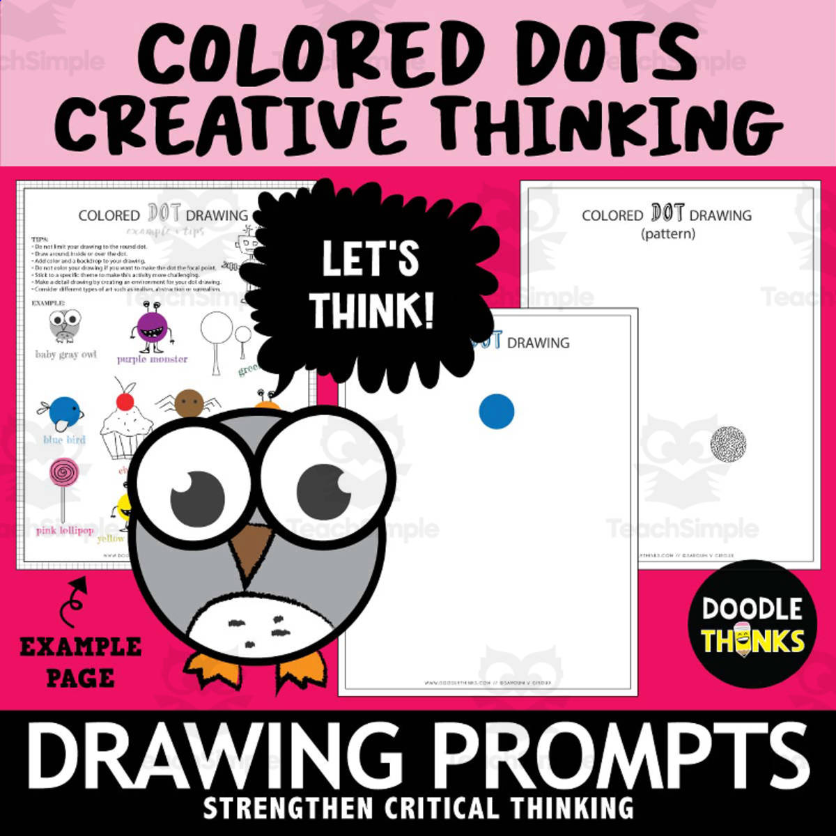 An educational teaching resource from Doodle Thinks entitled Dot Day Drawing Activity | Colorful Dot Drawing Pages for Kids downloadable at Teach Simple.