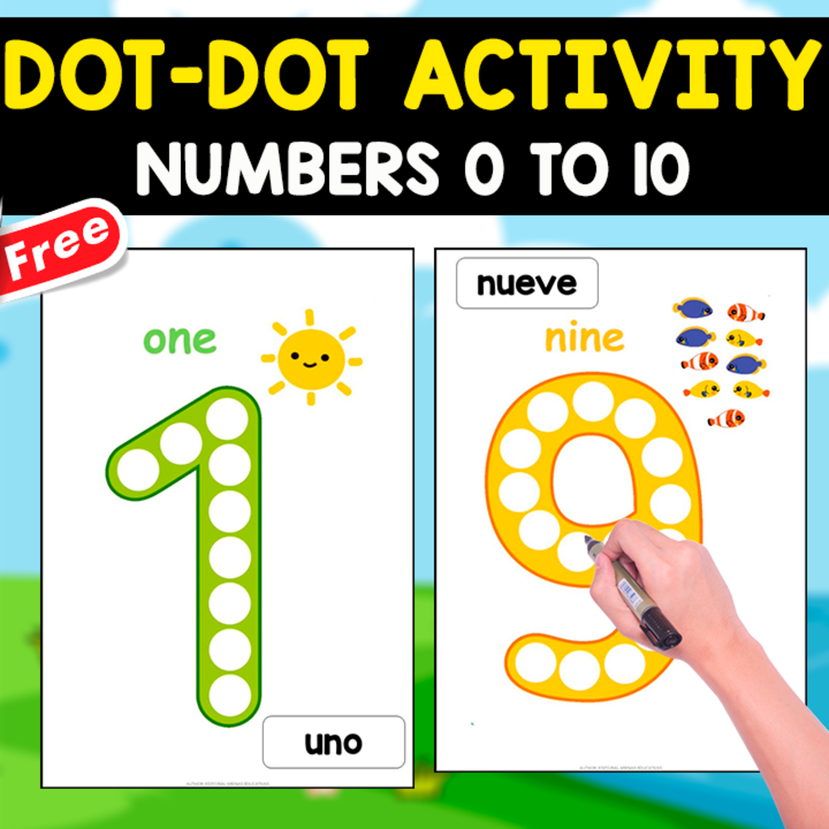 An educational teaching resource from EDITORIAL LAURA EDUCA entitled DOT-DOT ACTIVITY | NUMBERS O TO 10 | SPANISH RESOURCE downloadable at Teach Simple.