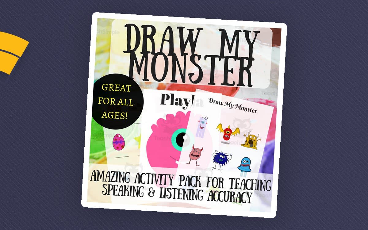 An educational teaching resource from The Laughing Linguist entitled Draw My Monster – Fun ESL Game for Young Learners downloadable at Teach Simple.