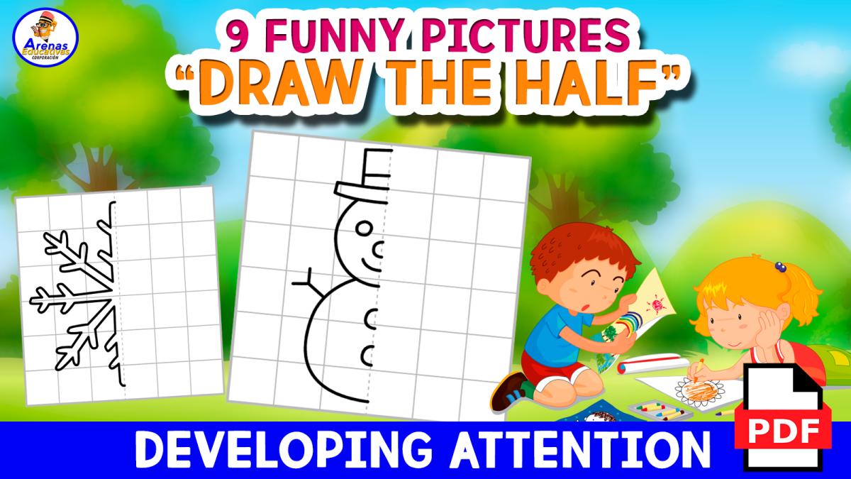 An educational teaching resource from EDITORIAL LAURA EDUCA entitled DRAW THE HALF - Developing Attention and Concentration downloadable at Teach Simple.