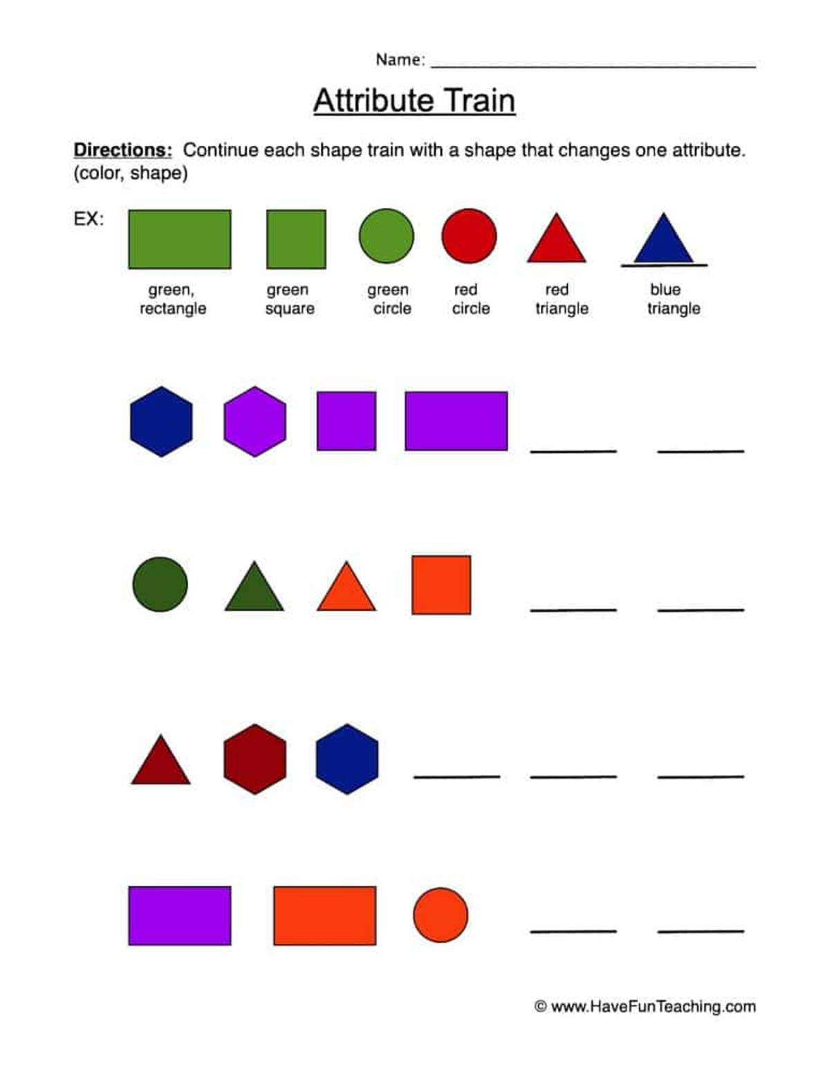 An educational teaching resource from Have Fun Teaching entitled Drawing Attributes Worksheet downloadable at Teach Simple.