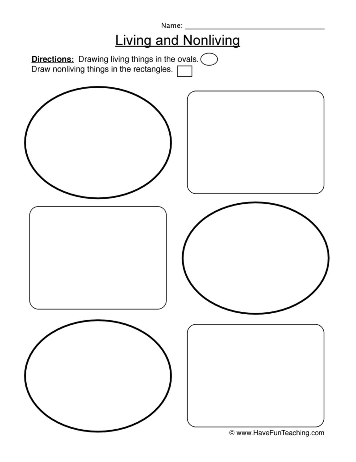 An educational teaching resource from Have Fun Teaching entitled Drawing Living Things Worksheet downloadable at Teach Simple.