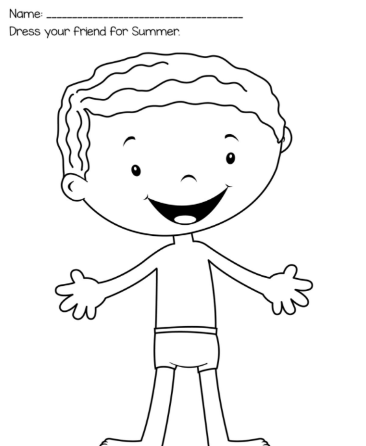 An educational teaching resource from My Kind of Crazy entitled Dressing for the Summer, Printable, Special Ed downloadable at Teach Simple.