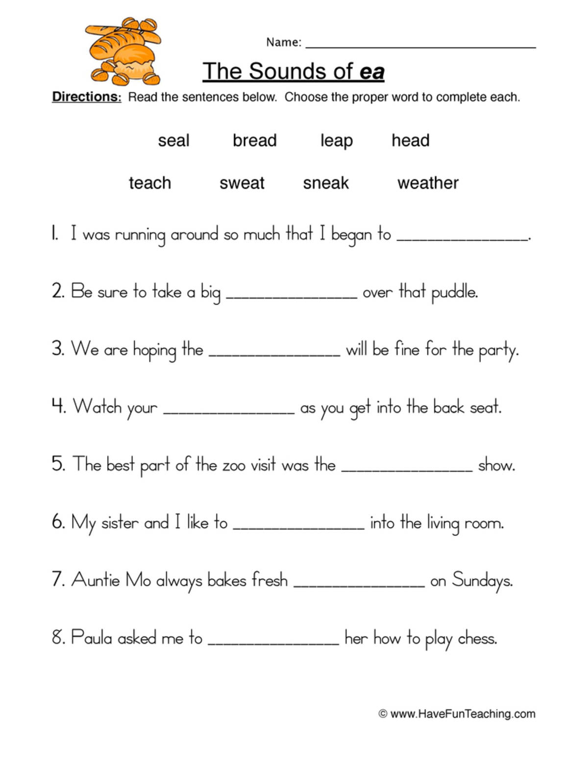 An educational teaching resource from Have Fun Teaching entitled EA Worksheet downloadable at Teach Simple.