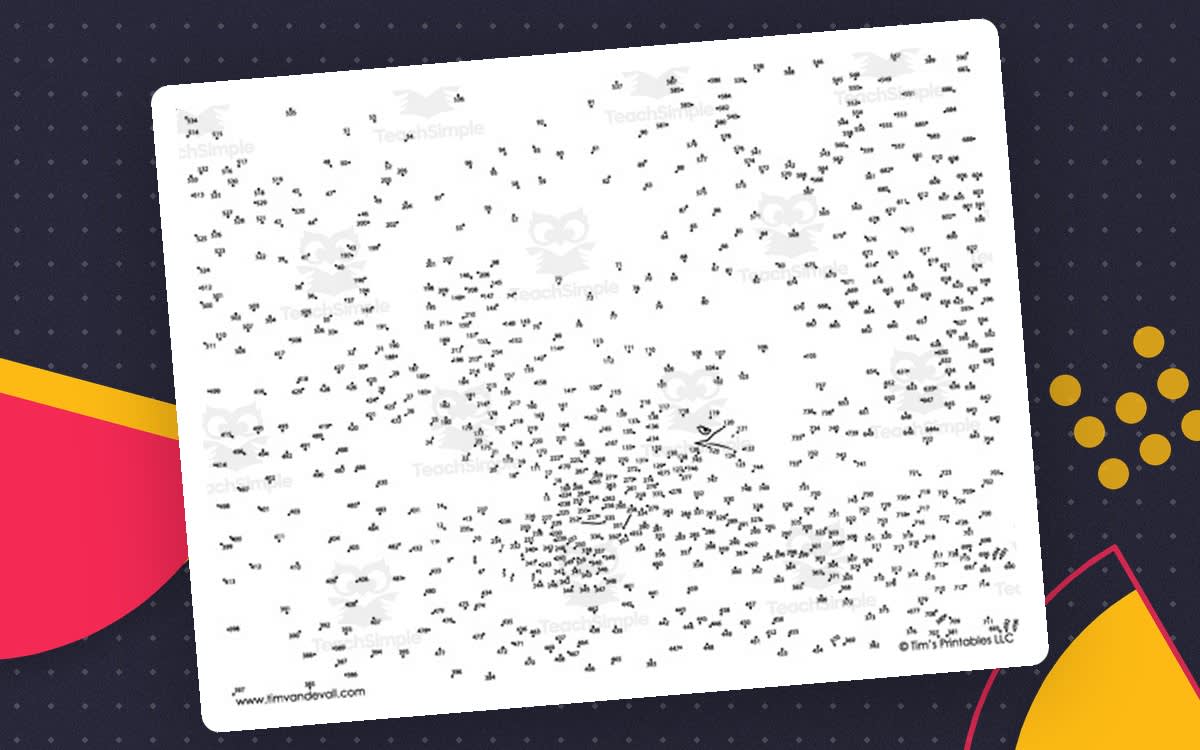 An educational teaching resource from Tim's Printables entitled Eagle Connect the Dots Printable downloadable at Teach Simple.