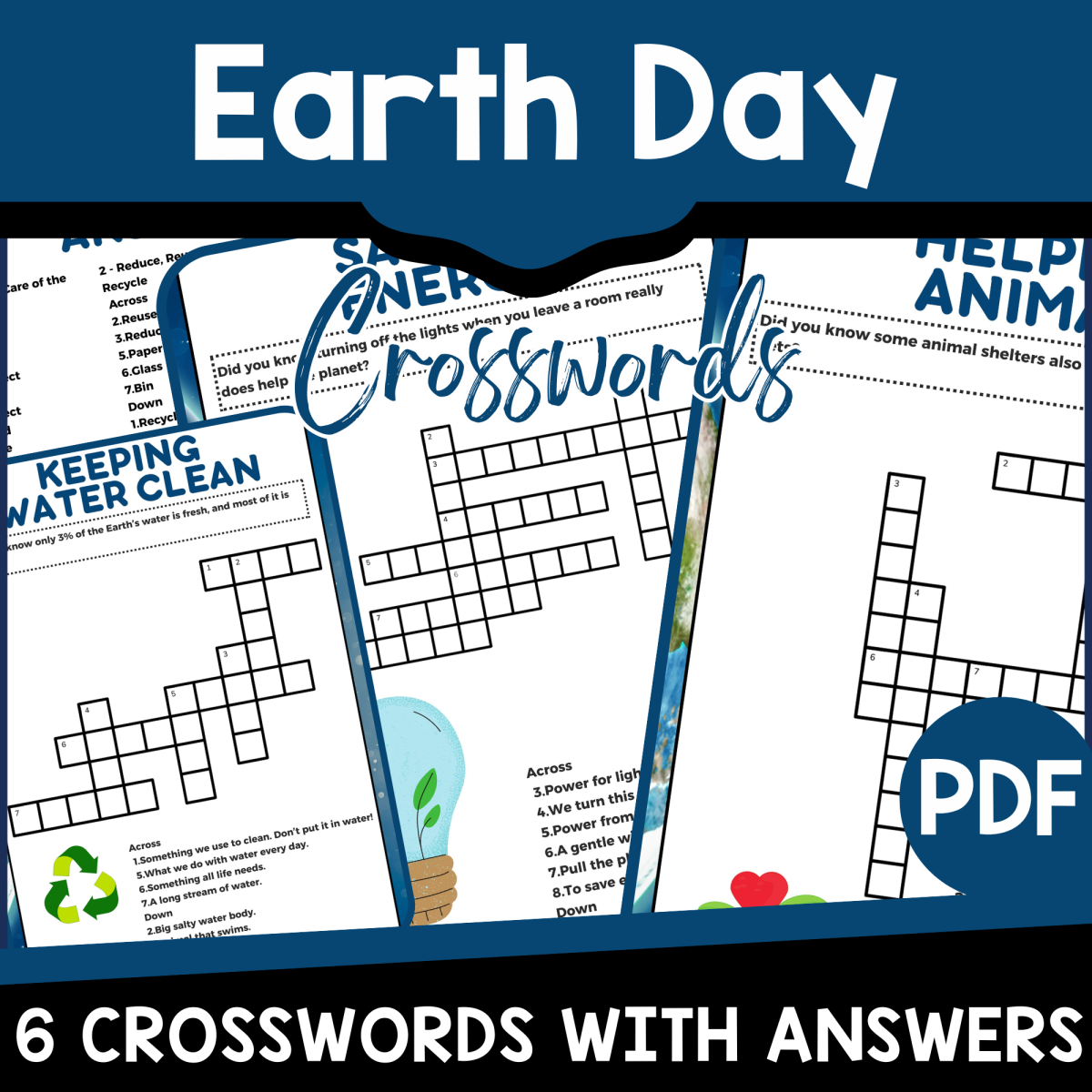 An educational teaching resource from Cored Education entitled Earth Day Crosswords – Vocabulary Set downloadable at Teach Simple.