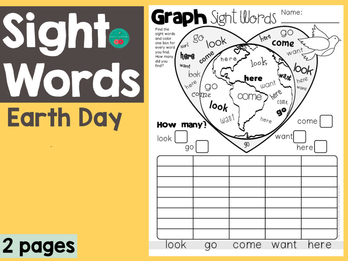 An educational teaching resource from Cherry Workshop entitled Earth Day Graph Sight Words downloadable at Teach Simple.