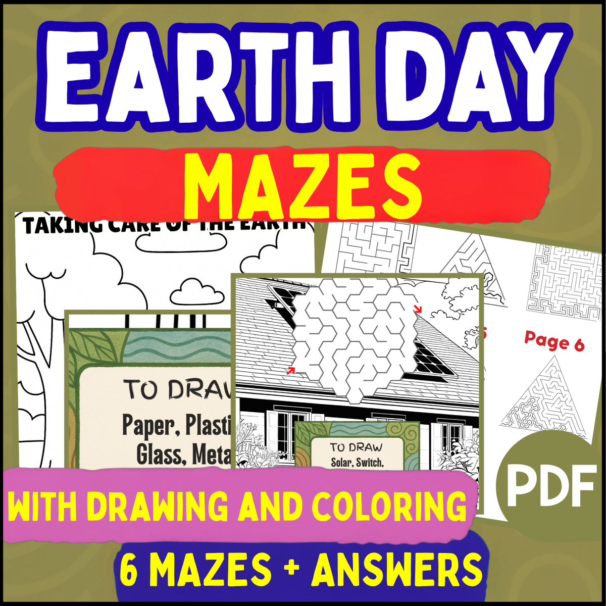 An educational teaching resource from Cored Education entitled Earth Day Mazes (PDF) downloadable at Teach Simple.