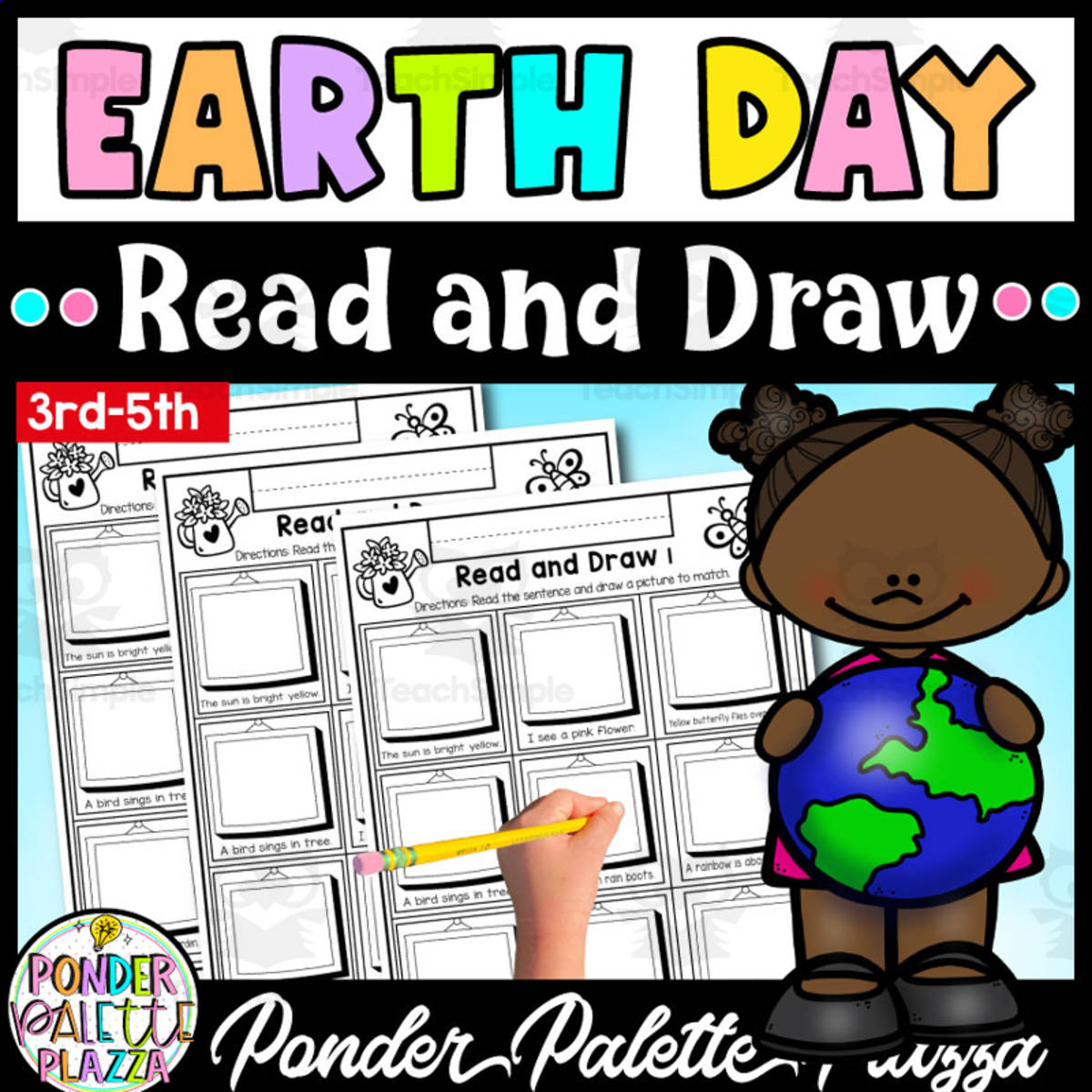 An educational teaching resource from Ponder Palette Plazza entitled Earth Day Read & Draw Fun! downloadable at Teach Simple.