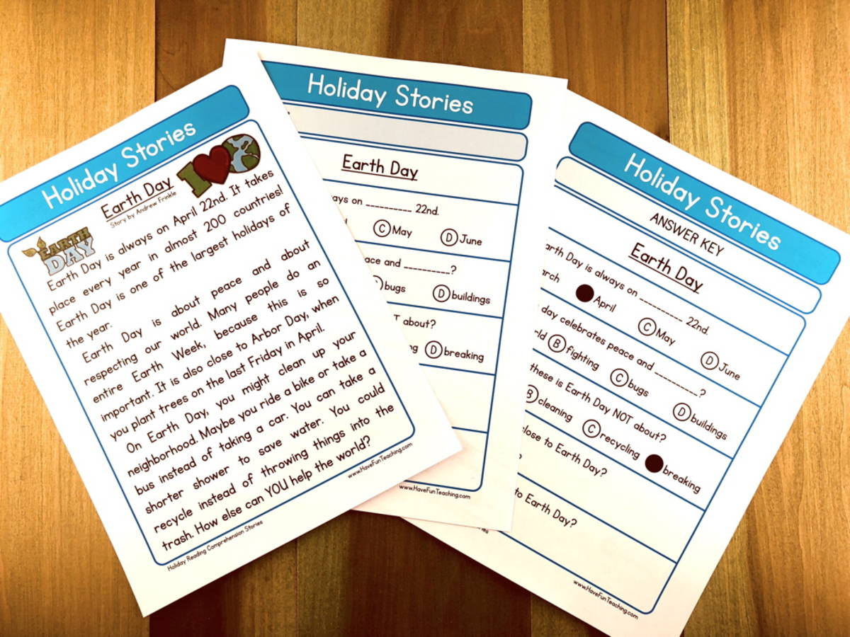 An educational teaching resource from Have Fun Teaching entitled Earth Day Reading Comprehension Worksheet downloadable at Teach Simple.