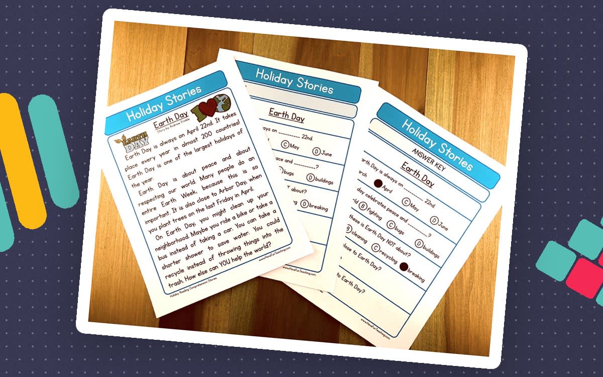 An educational teaching resource from Have Fun Teaching entitled Earth Day Reading Comprehension Worksheet downloadable at Teach Simple.