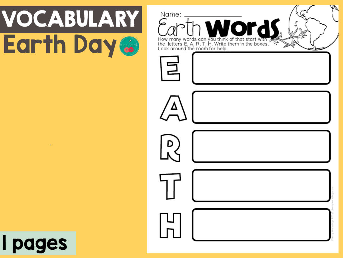 An educational teaching resource from Cherry Workshop entitled Earth Day Vocabulary downloadable at Teach Simple.