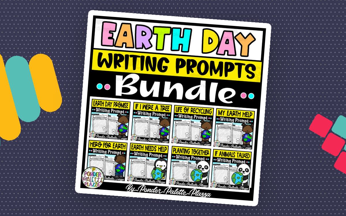 An educational teaching resource from Ponder Palette Plazza entitled Earth Day Writing Prompts BUNDLE downloadable at Teach Simple.