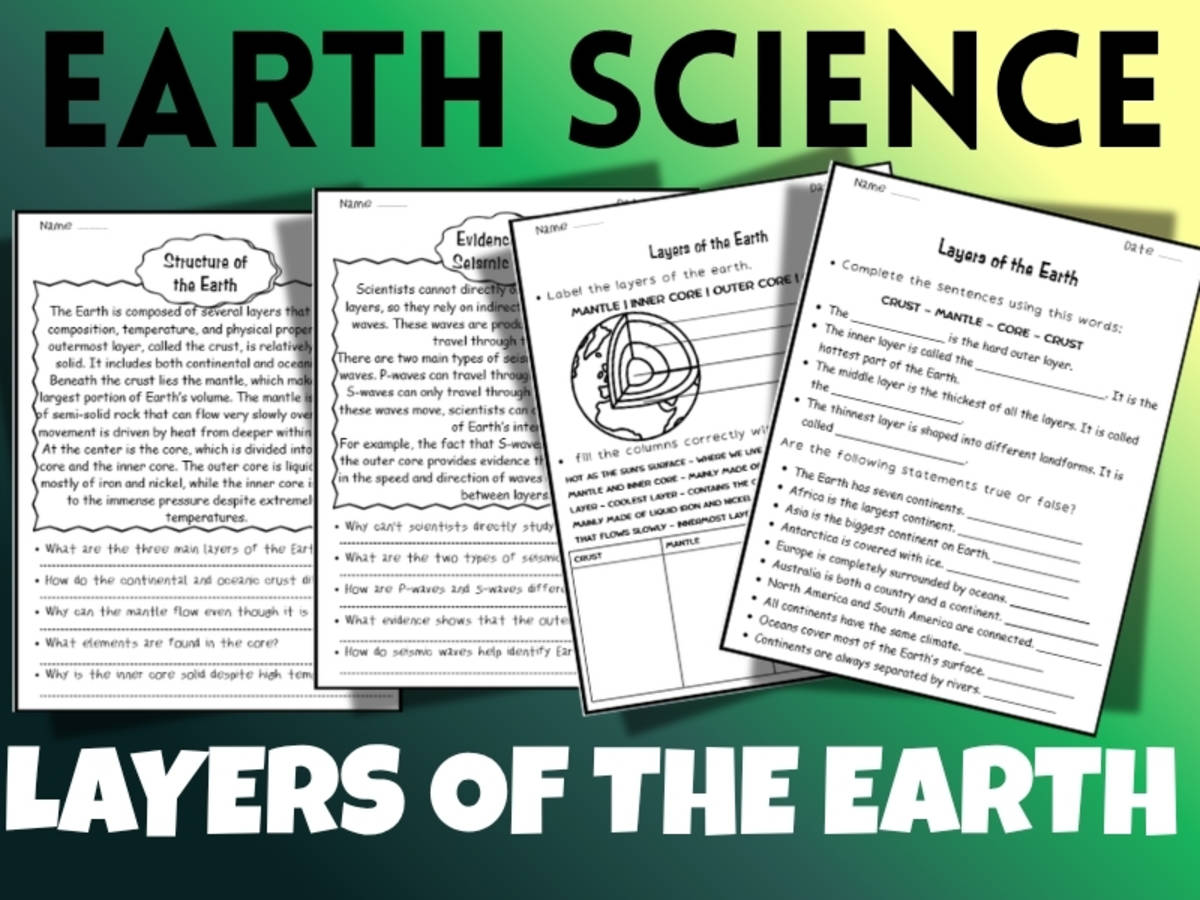 An educational teaching resource from Bright Education entitled Earth Science Layers Of The Earth Activity downloadable at Teach Simple.