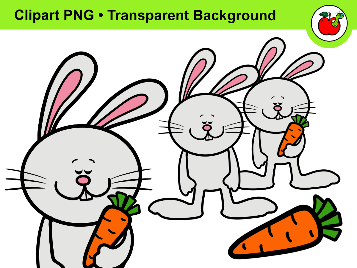 An educational teaching resource from Clipartino entitled Easter Clipart – Bunny Clipart, Rabbit Clipart, Cute Easter Bunny PNG downloadable at Teach Simple.