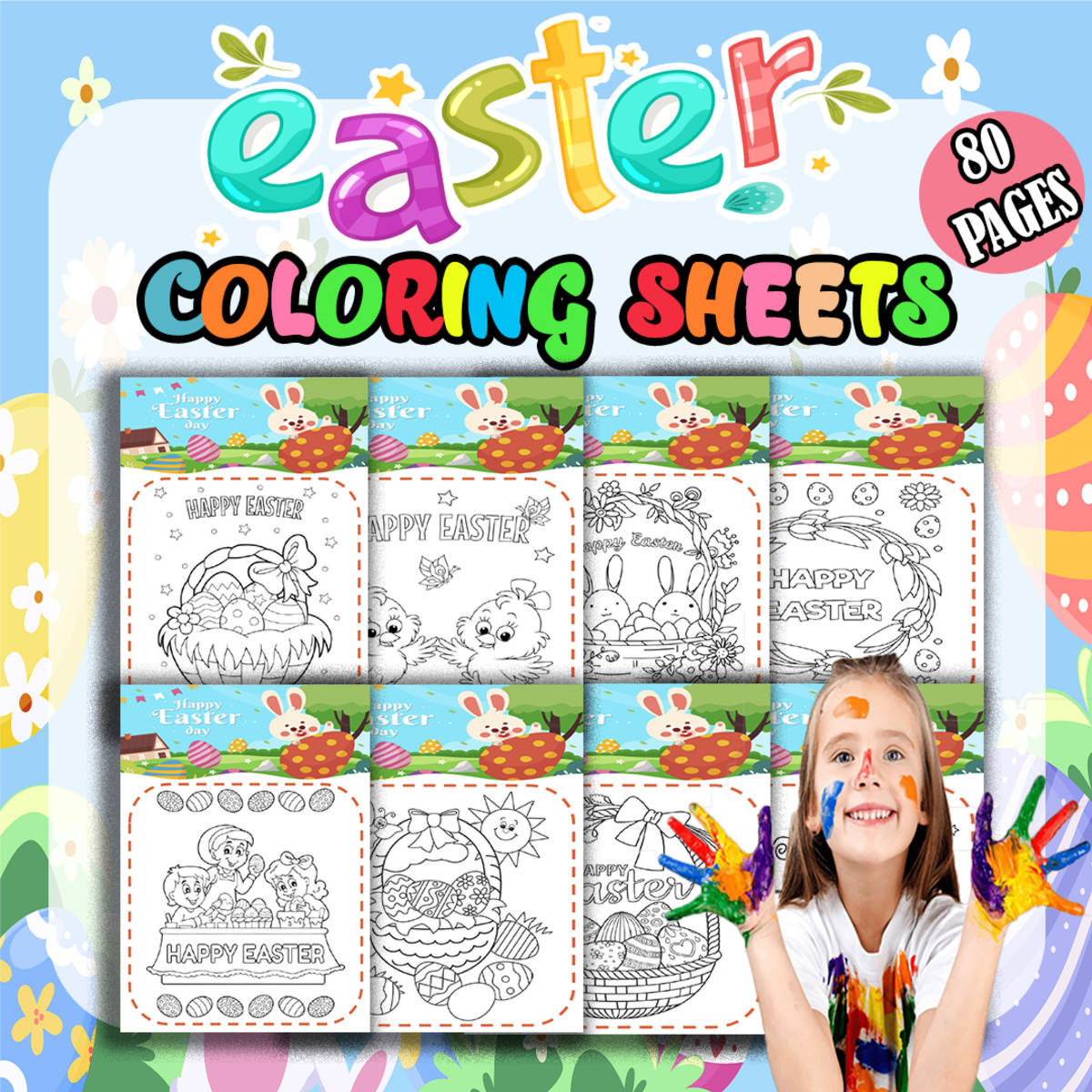 An educational teaching resource from Bambolina55 entitled Easter Coloring Pages activities for Preschool and Kindergarten - 1st downloadable at Teach Simple.
