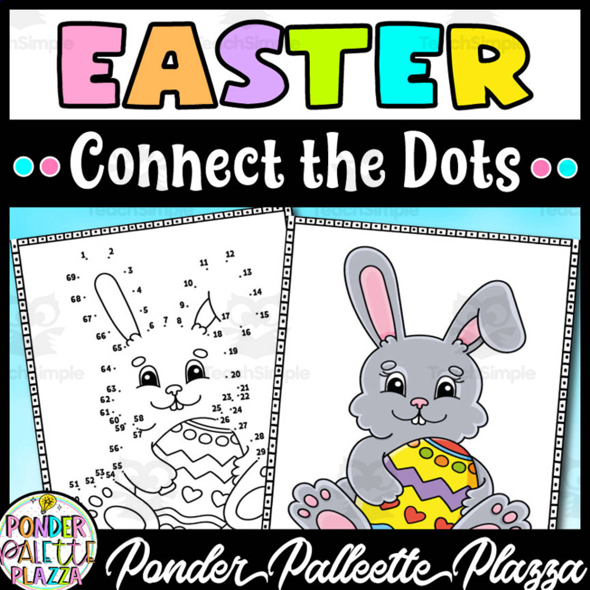 An educational teaching resource from Ponder Palette Plazza entitled Easter Connect the Dots Activity downloadable at Teach Simple.