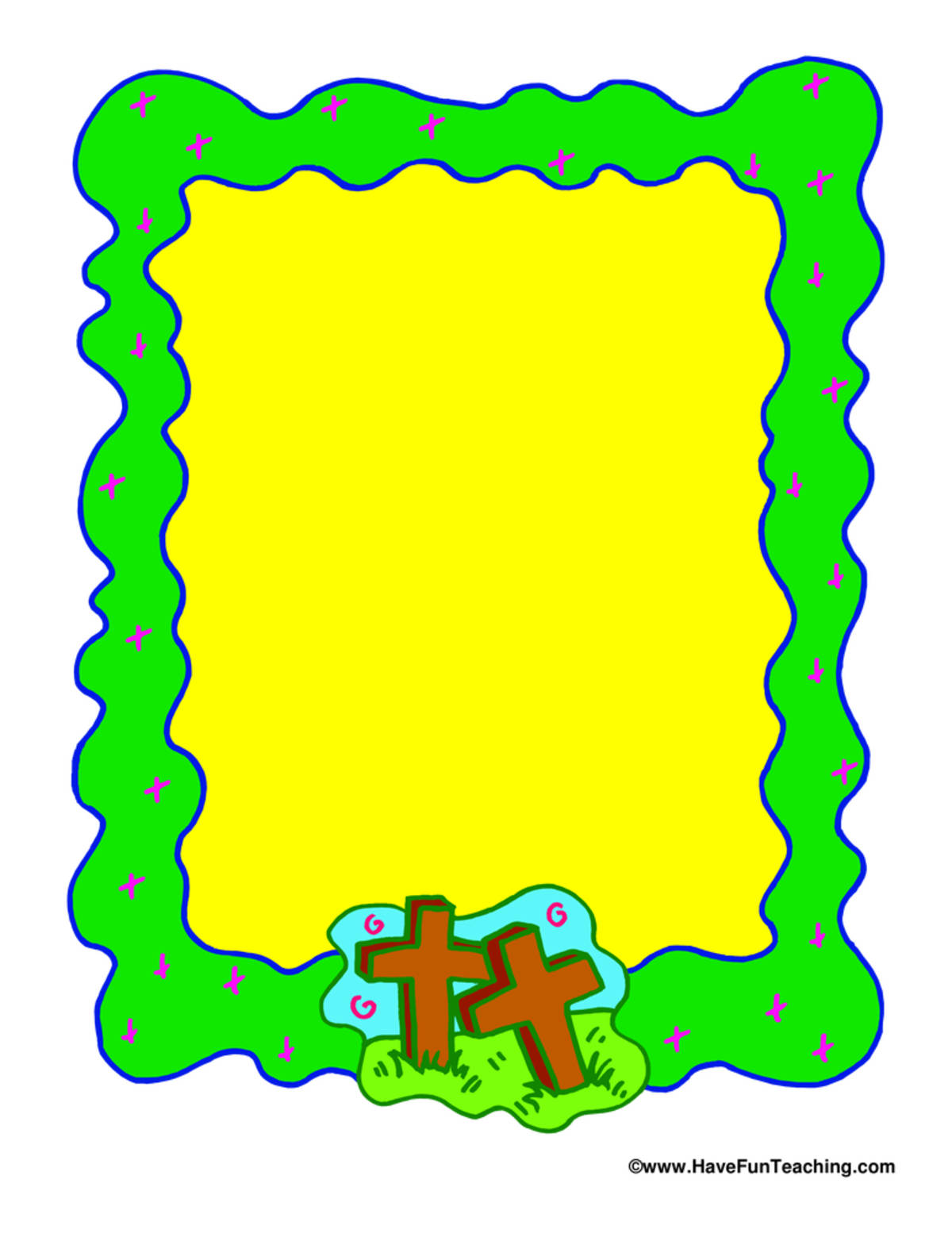 An educational teaching resource from Have Fun Teaching entitled Easter Cross Writing Paper downloadable at Teach Simple.