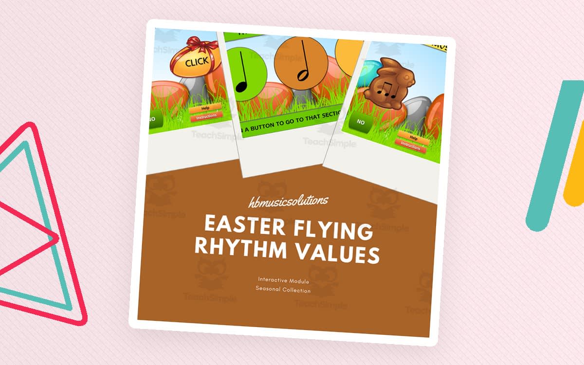 An educational teaching resource from Hbmusicsolutions's Shop entitled Easter Flying Rhythm Values | Interactive Rhythm Game downloadable at Teach Simple.