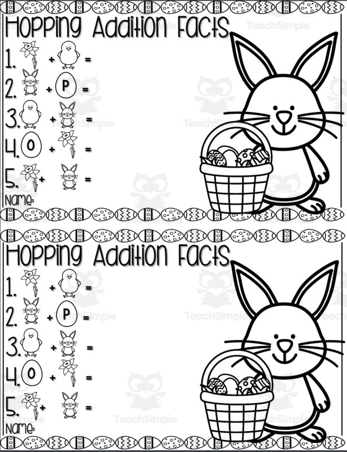 An educational teaching resource from Glitter and Grace entitled Easter Fruit Snack Graph downloadable at Teach Simple.