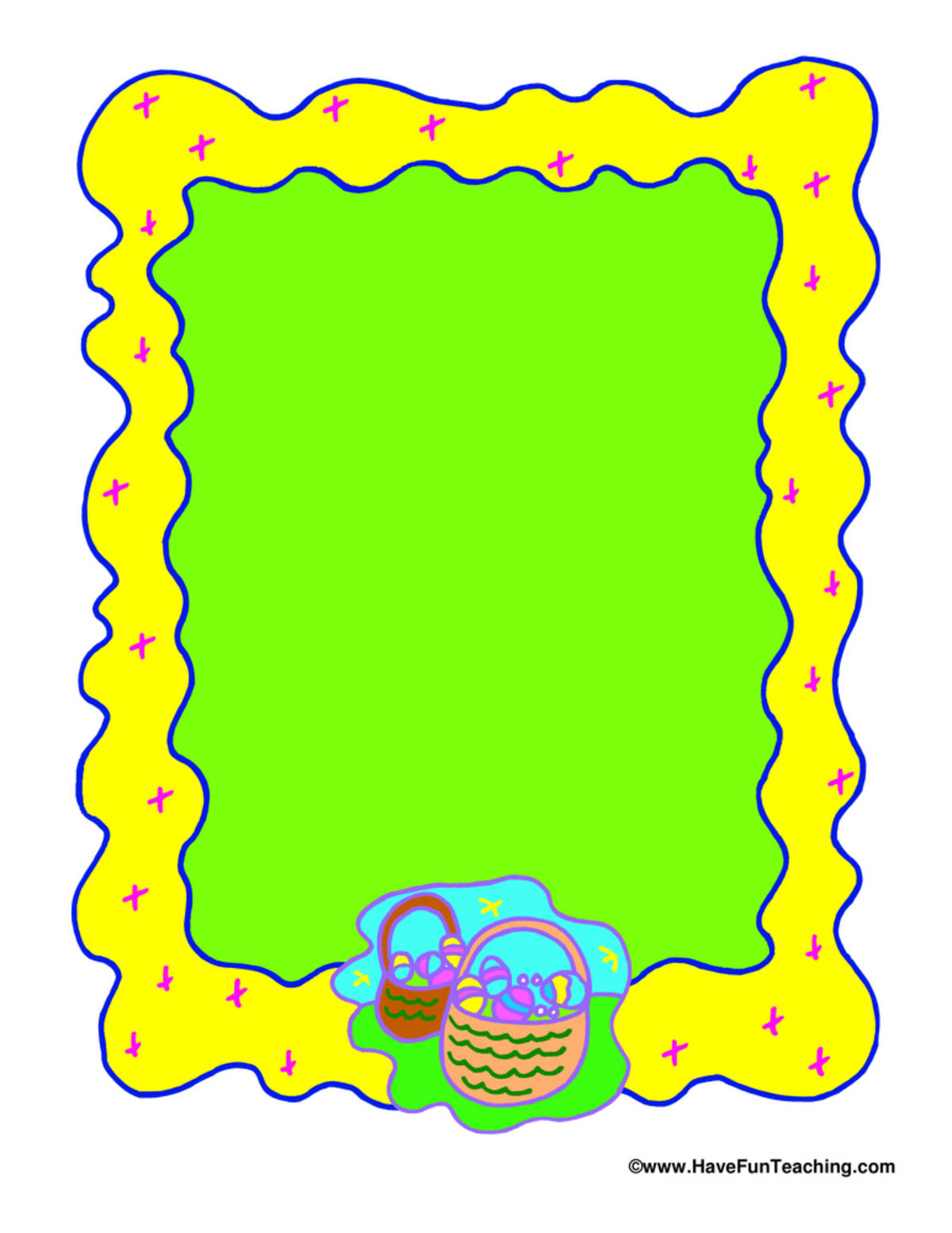 An educational teaching resource from Have Fun Teaching entitled Easter Green and Yellow Writing Paper downloadable at Teach Simple.