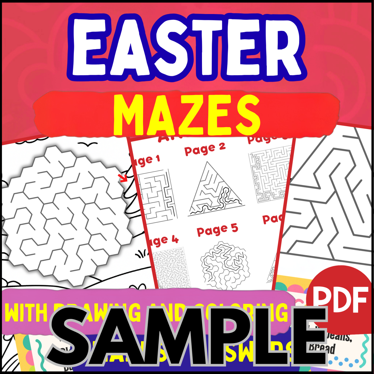 An educational teaching resource from Cored Education entitled Easter Maze: 1 Page Sample (PDF) downloadable at Teach Simple.